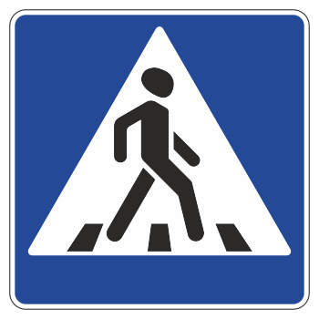 Дорожный знак 5.19.2 «Пешеходный переход» (металл 0,8 мм, I типоразмер: сторона 600 мм, С/О пленка: тип Б высокоинтенсивная)